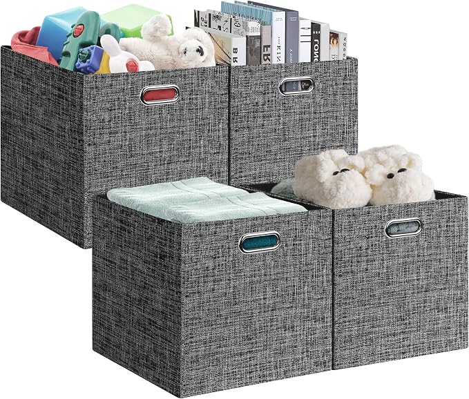 Posprica 13x15x13in Collapsible Storage Bins, Fabric Foldable Cube Storage Boxes by Posprica