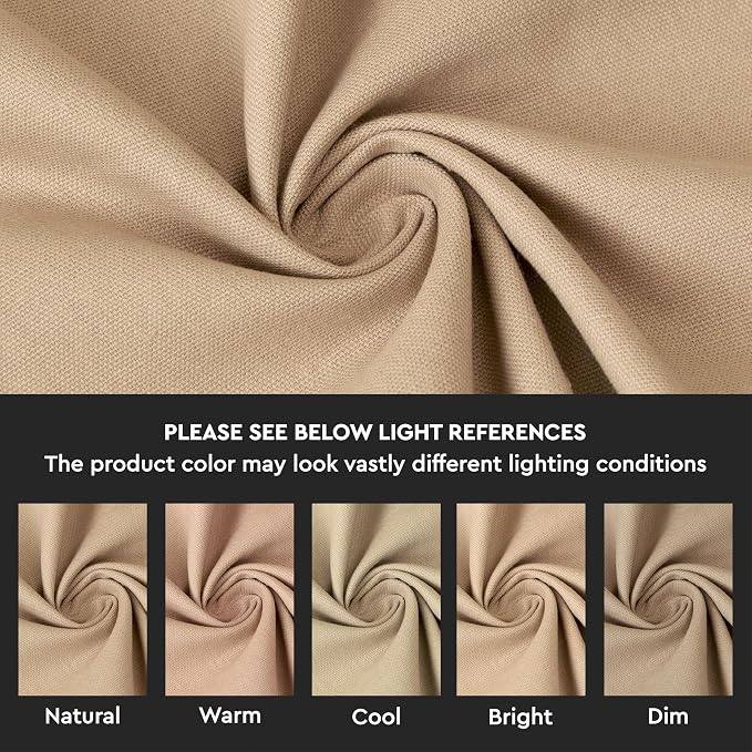 Encasa XO Table Runner 13"x104" Long | Cotton Canvas Fabric | Light Beige Solid - Image 3