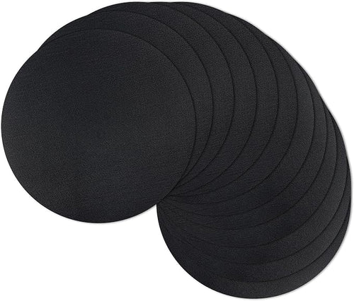 13" Round Placemats Set of 12, Reversible Faux Leather Heat Resistant Table Mats by NCUE