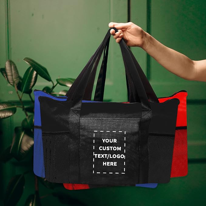 DISCOUNT PROMOS 10 Zippered Non-Woven Tote Bags Set - Image 7