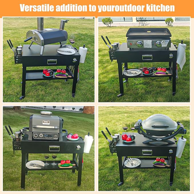 28" and 34" Upgrade Height & Quick-Fold Portable Grill Cart - Image 5