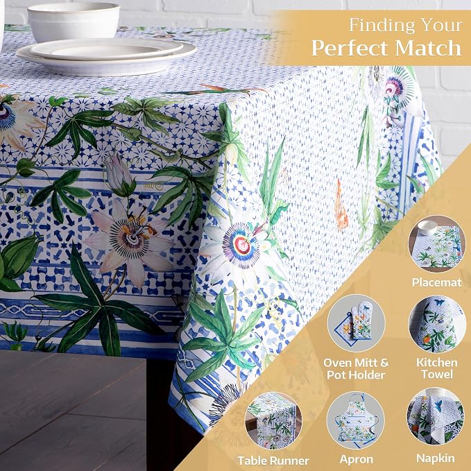 Maison d' Hermine Table Cloth Rectangle Table 100% Cotton 70 x 108 Inches - Image 5