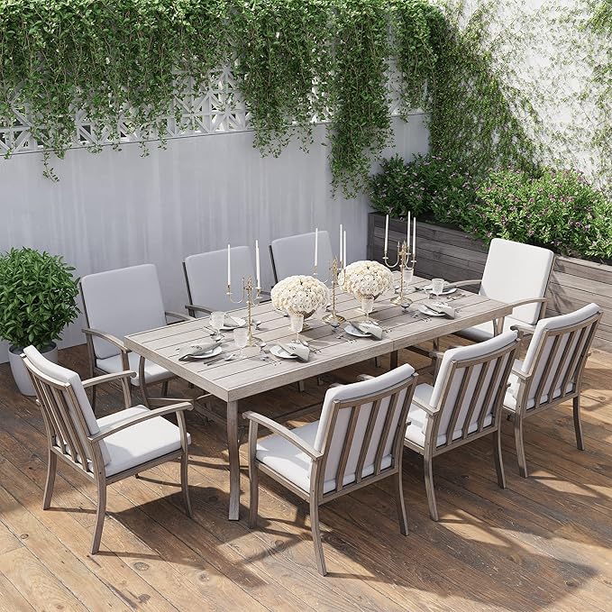HAPPATIO Aluminum 9 Piece Patio Dining Set by HAPPATIO