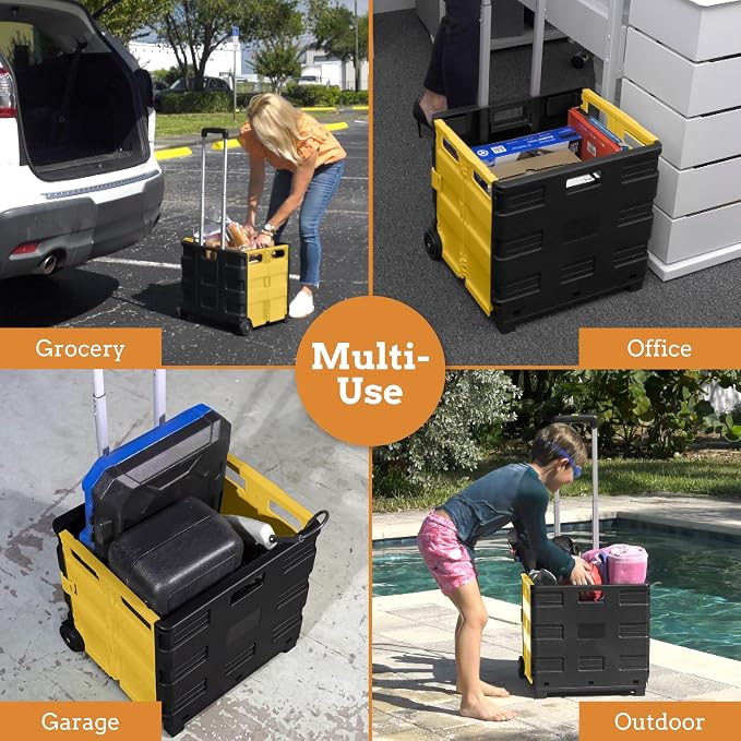 Inspired Living Ultra-Slim Rolling Collapsible Storage Pack-N-Roll Utility-carts - Image 8