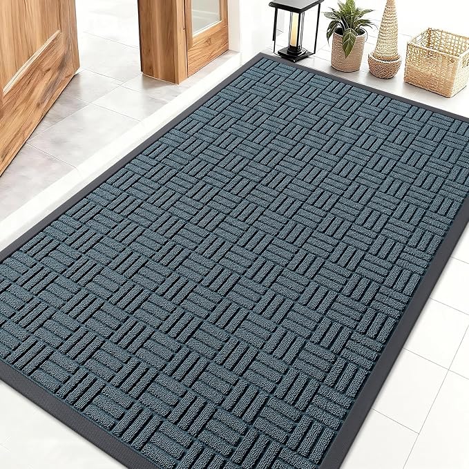 OLANLY Front Door Mat Outside Entrance 47x32, Heavy Duty Sturdy Natural Rubber by OLANLY