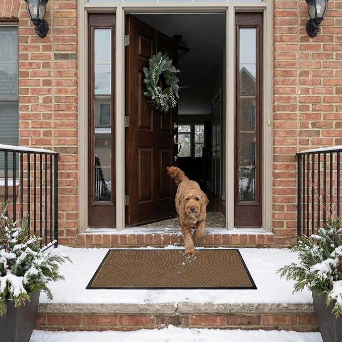 Ecomills Deluxe Diamond Entrance Door Mat, Medium Heavy Duty Absorbent Rubber - Image 5