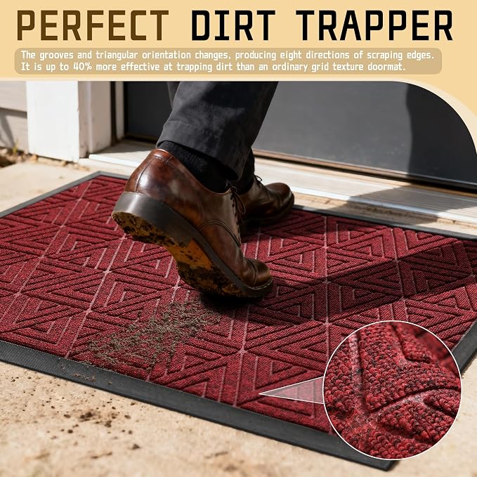 Yimobra Large Door Mat 47x24, All-Weather Waterproof Non-Slip Welcome Matt - Image 3