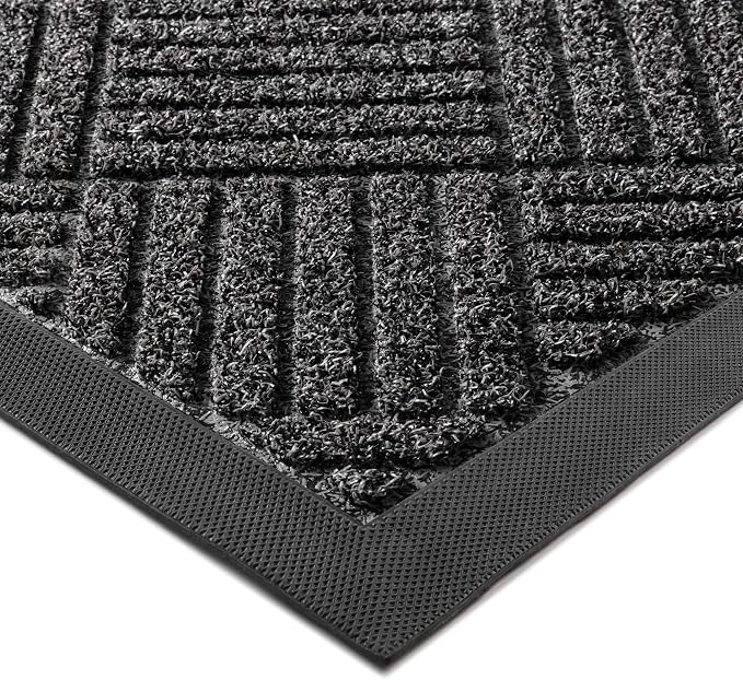 Front Door Mat Outside Entrance, Trap Dirt Outdoor Doormat Low Profile by 100pointONE