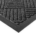 Front Door Mat Outside Entrance, Trap Dirt Outdoor Doormat Low Profile by 100pointONE