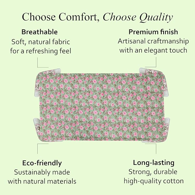 CPC Tablecloth 100% Cotton 70x118 Inch Indian Block Print Rectangle Table Cover - Image 6