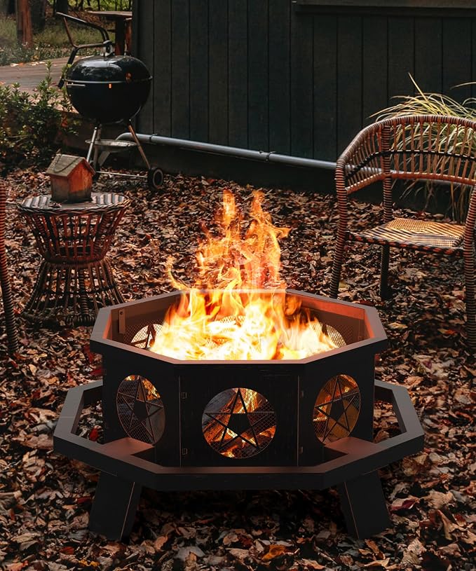 43 inch Fire Pit, Outdoor Fire Pits by SUNOUTLY