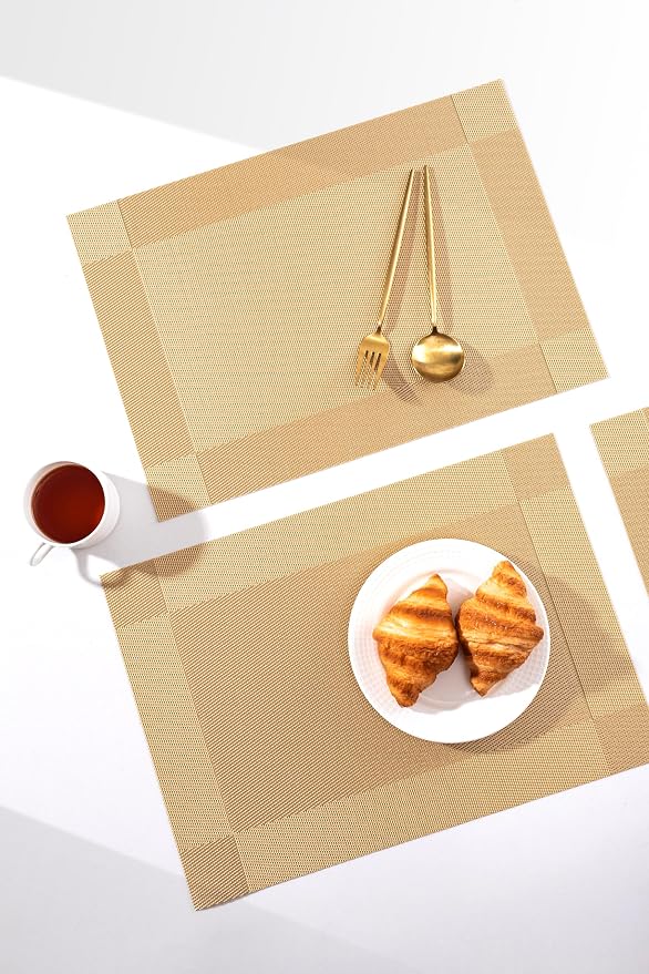 LEXMORE Placemats Set of 6 Vinyl/Plastic Woven Place Mats - Image 7