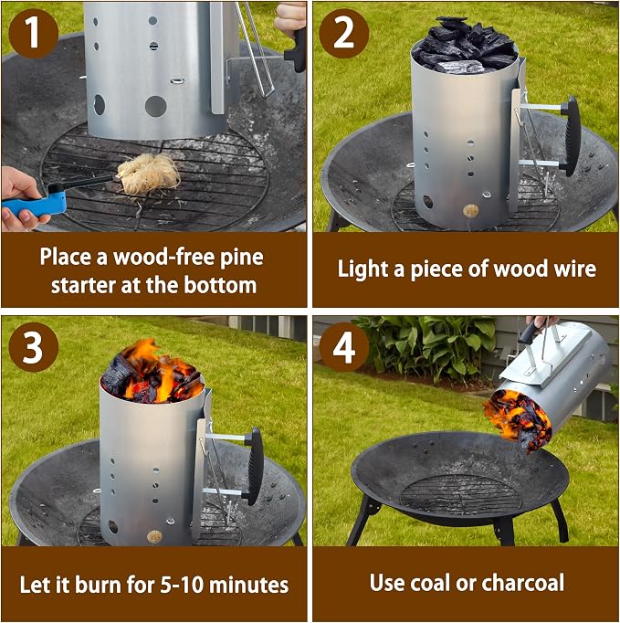 E500 Larger Charcoal Chimney Starter - Image 6