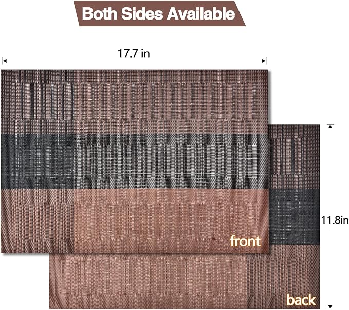 SLKQG Brown Placemats Set of 8 - Image 5