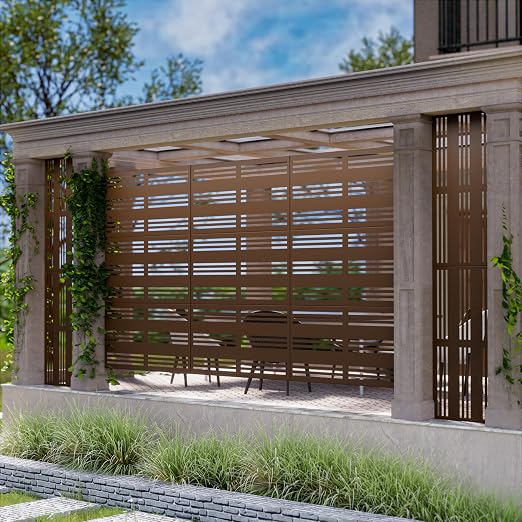 Casaphoria 72" H x 47" W Metal Outdoor Privacy Screen, Freestanding Decorative - Image 2