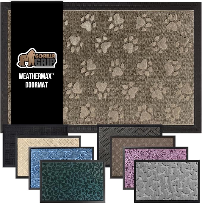 GORILLA GRIP 100% Waterproof All-Season WeatherMax Doormat US Designed Natural by GorillaGrip