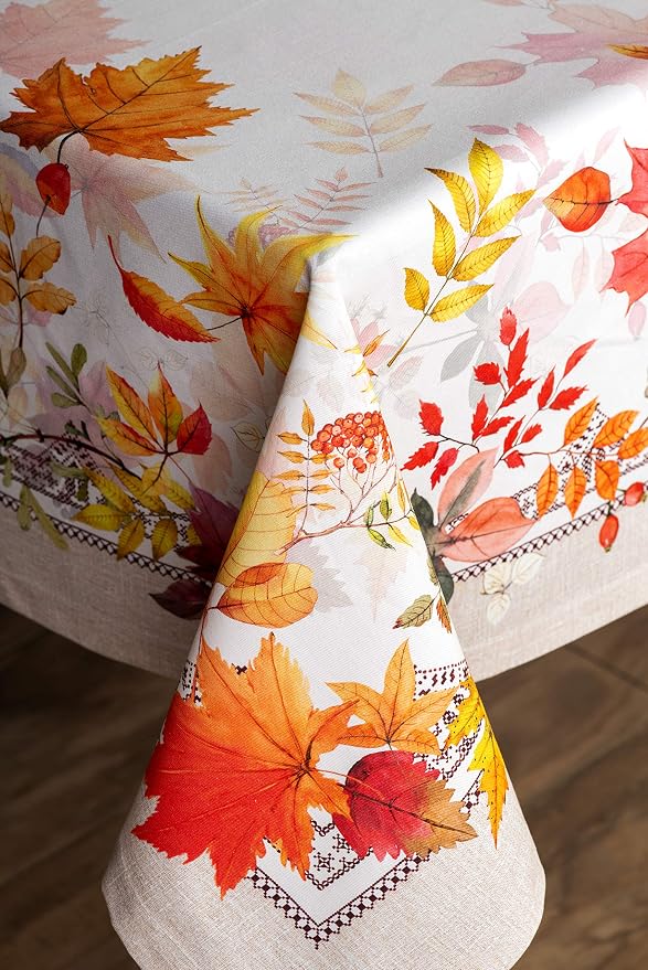 Maison d' Hermine Table Cloth Rectangle Table 100% Cotton 60 x 90 Inches Fall - Image 7