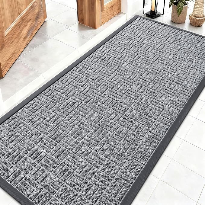 OLANLY Front Door Mat Outside Entrance 59x23, Heavy Duty Sturdy Natural Rubber by OLANLY