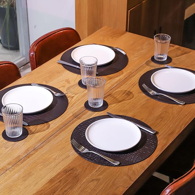 Round Leather Placemats - Image 3