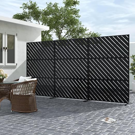 Casaphoria 72" H x 47" W Metal Outdoor Privacy Screen, Freestanding Decorative - Image 3
