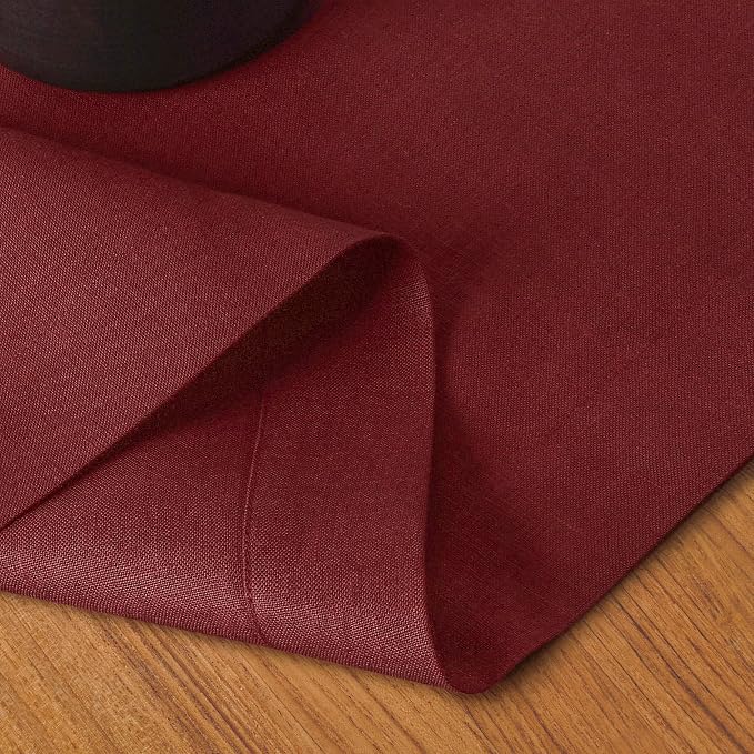 D'Moksha Homes Linen Dark Red Table Runner 72 Inches Long - Image 3