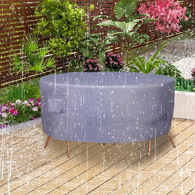 Round Patio Furniture Cover, Heavy Duty and Waterproof - Image 9