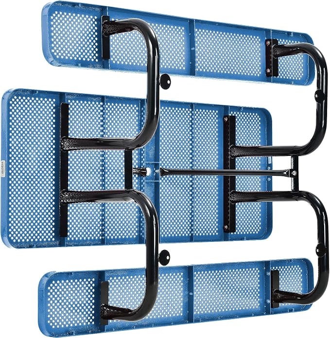 Global Industrial 72" Rectangular Picnic Table, Perforated Metal, Thermoplastic - Image 8