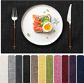 Blue Forest Placemats Set of 6, Dual-Layered Thickened Faux Linen Cloth Place by BlueForest