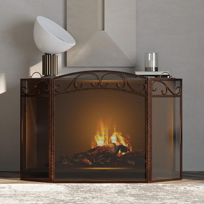Fire Beauty Fireplace Screen 3 Panel - Image 2