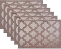 Elegant Placemats Set of 6, Plastic Heat-Resistant Non-Slip Vinyl Place Mats by PandaPalm