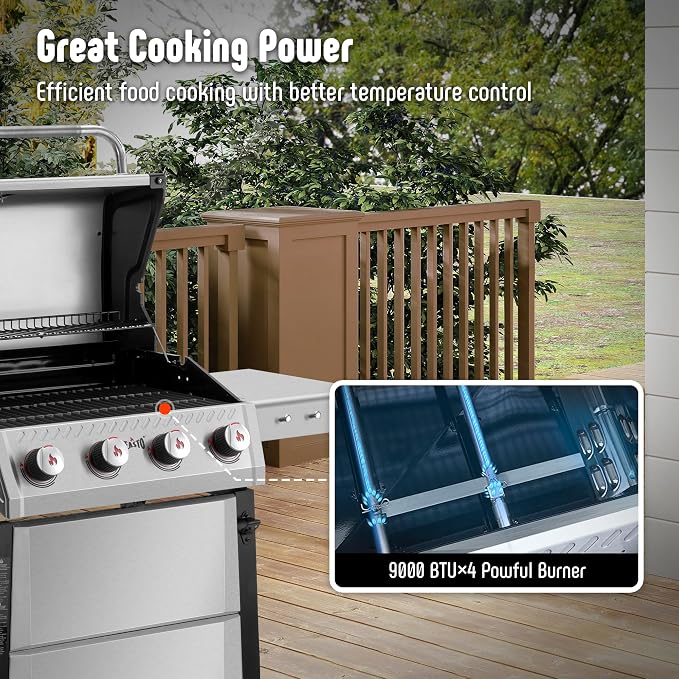 All Stainless Steel 4+1 Burner Gas BBQ Grill, Outdoor Propane Grill - Image 5