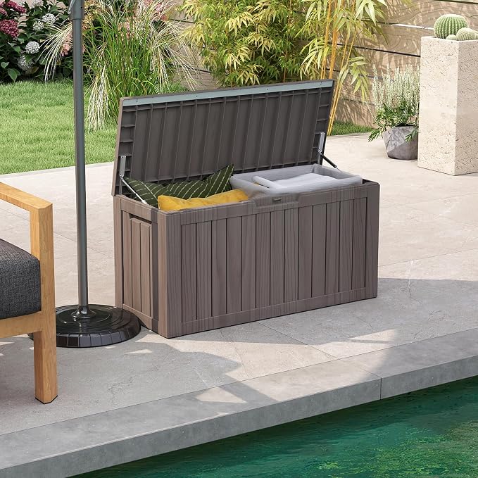 80 Gallon Outdoor Storage Box Waterproof, Resin Deck Boxes - Image 7