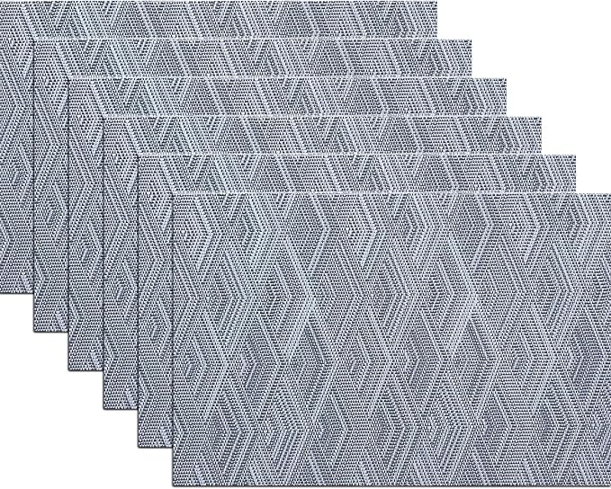 Elegant Placemats Set of 6, Plastic Heat-Resistant Non-Slip Vinyl Place Mats by PandaPalm