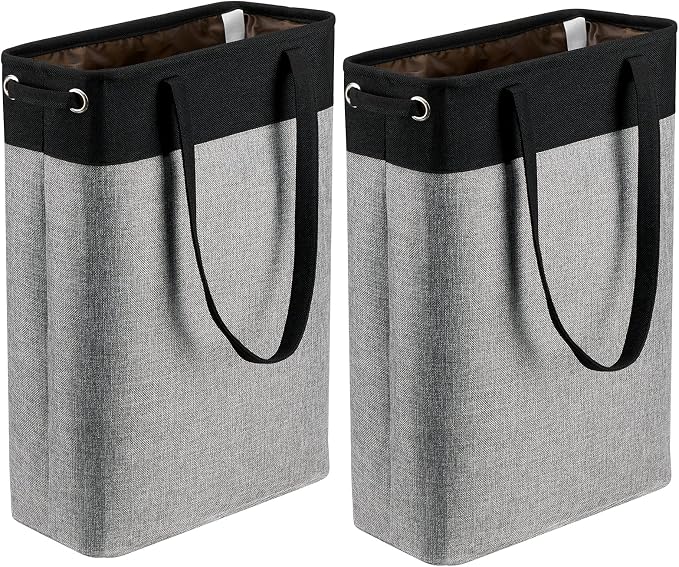 Laundry Hampers 15.2Lx7.5Wx23H Small&Tall Slim Fabric Laundry Baskets Thin by HSDT