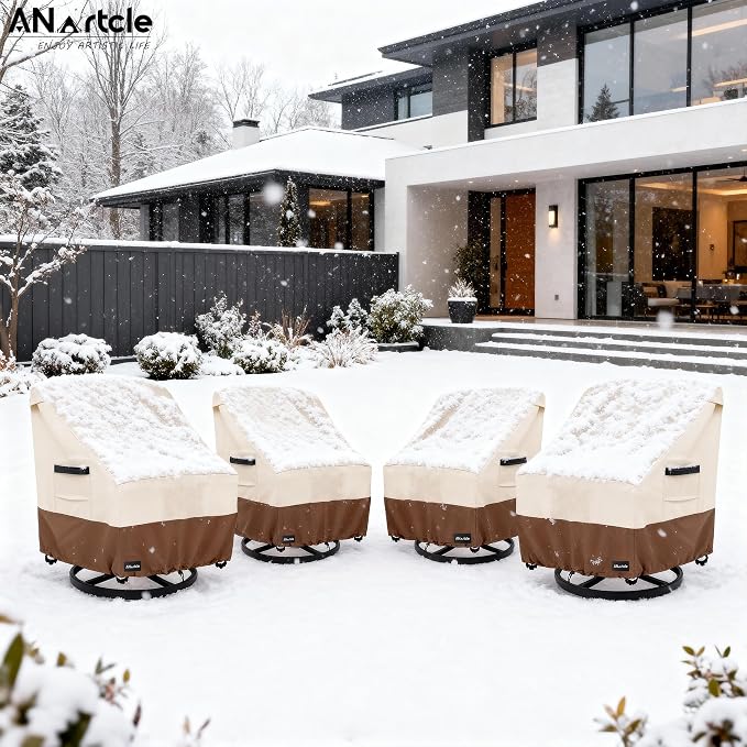 Swivel Patio Chair Cover 4 Pack, 600D Waterproof Heavy Duty Outdoor Chair Cover - Image 4