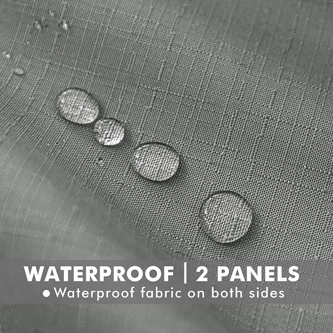 HolidayIdeas 4 Panels Linen Outdoor Curtains - Image 2