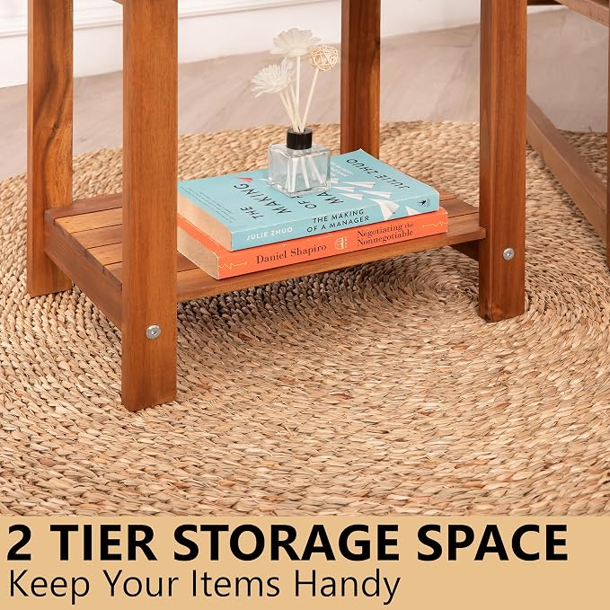 Double Adirondack Side Table, Weather-Resistant Rectangular End Table - Image 6