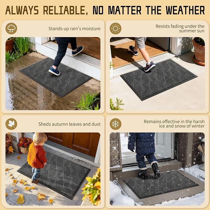 Yimobra Large Door Mat 47x24, All-Weather Waterproof Non-Slip Welcome Matt - Image 5
