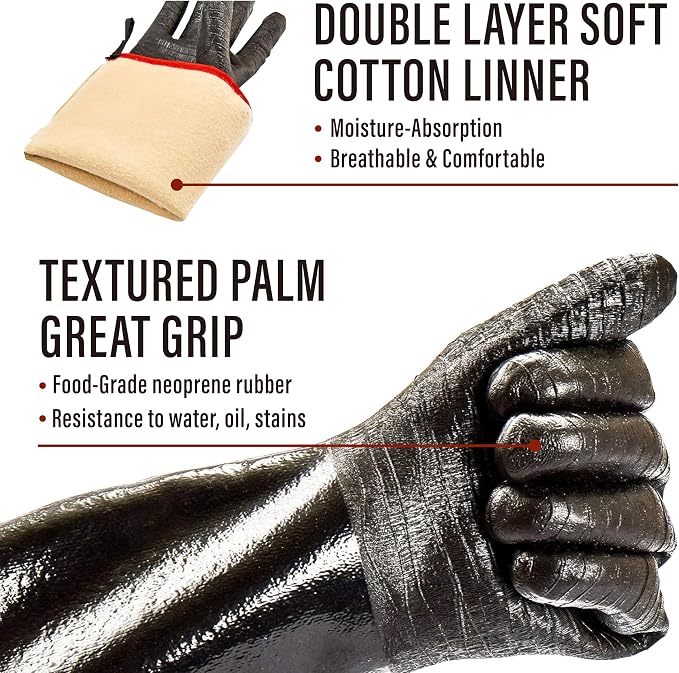 RAPICCA 700°F Heat Resistant BBQ Grill Gloves: Oil Resistant Waterproof - Image 7