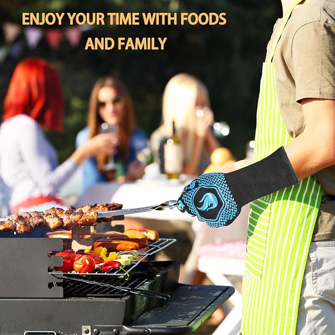 BBQ Fireproof Gloves, Grill Cut-Resistant Gloves 1472°F Heat Resistant Gloves - Image 6
