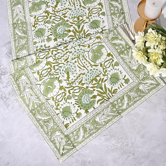 CPC Cotton Table Runner 16x72 Inch Block Printed Long Fall Table Runner - Image 3