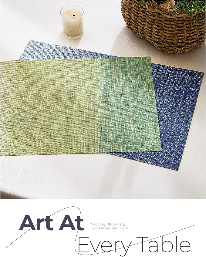 Leetaltree Gradient Blue Woven Placemats Set of 4 - Image 8