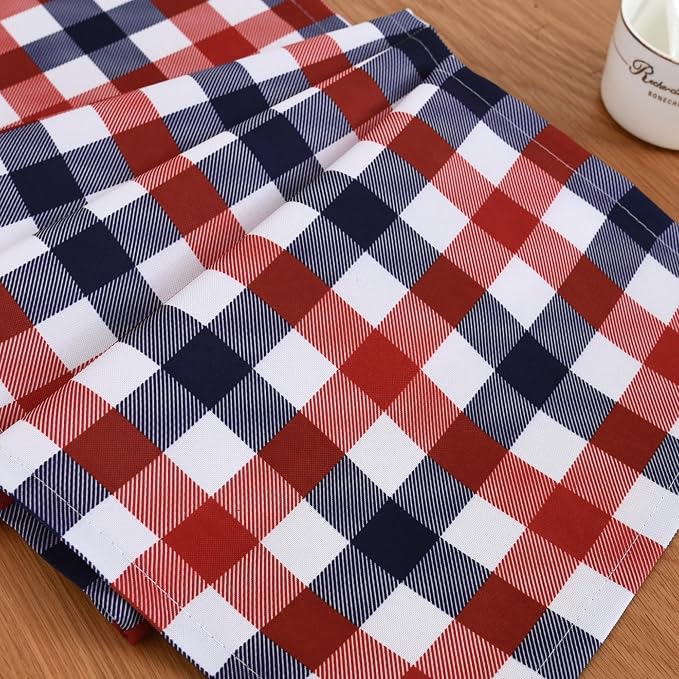 Waterproof Checkered Tablecloth Runner Fabric - Image 7