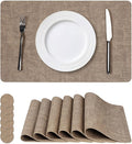Vinyl Placemats Set of 6, Faux Leather Waterproof and Heat Resistant Place Mats by NCUE