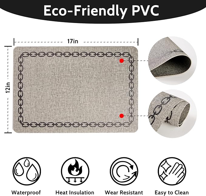 Placemats Set of 6, Heat Resistant & Waterproof Table Mats - Image 5