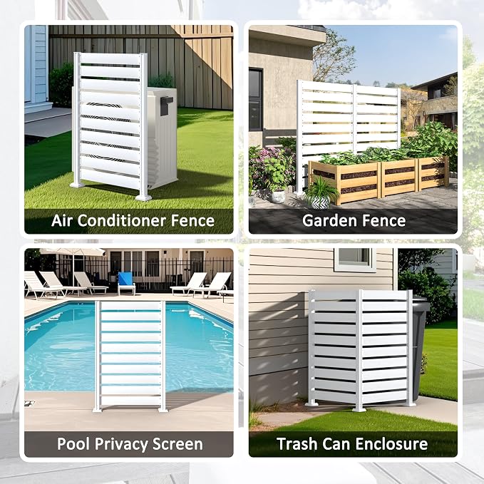 MUPATER 5ft × 3.3ft Wooden Privacy Screen, Easy No-Dig Installation, Two Setup - Image 6
