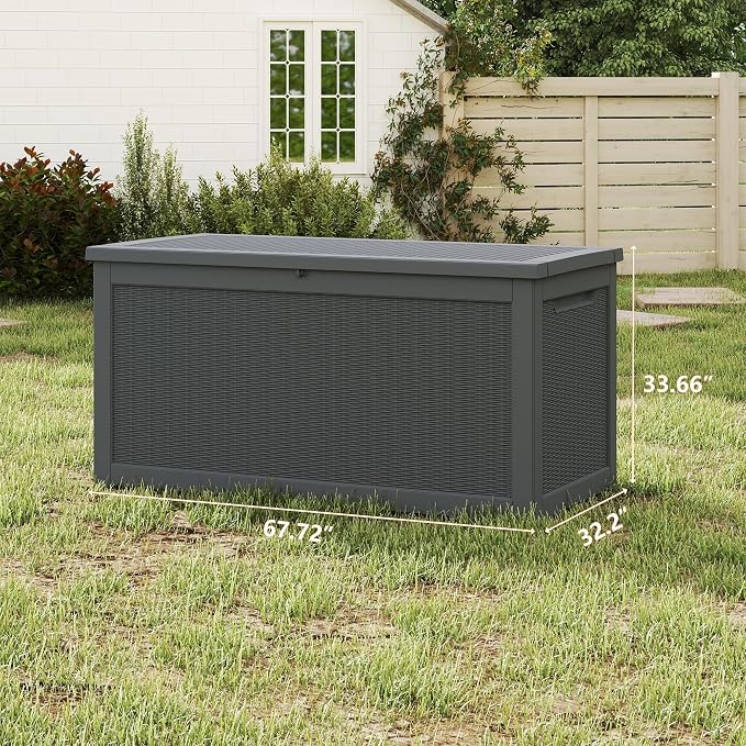 320 Gallon Outdoor Storage Box Waterproof, Resin Deck Boxes - Image 5