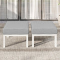 Solaste Outdoor Footstools Patio Ottoman Set of 2, Aluminum All-Weather Outdoor by Solaste