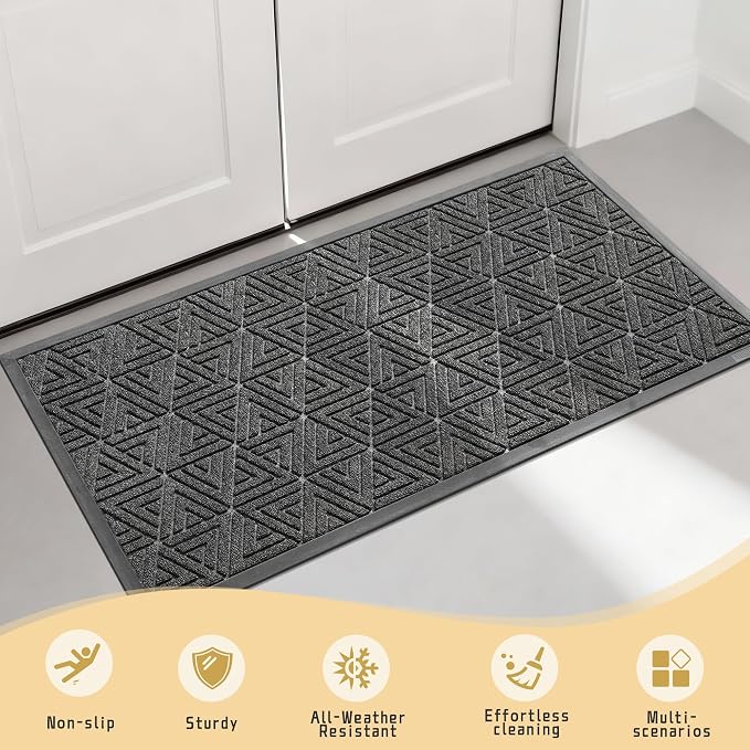 Yimobra Large Door Mat 47x24, All-Weather Waterproof Non-Slip Welcome Matt - Image 2