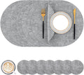 Homaxy Round Faux Leather Placemats and Coasters, Washable Dual-Side Table Mats by Homaxy